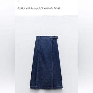 Zara Side Buckle Denim Skirt